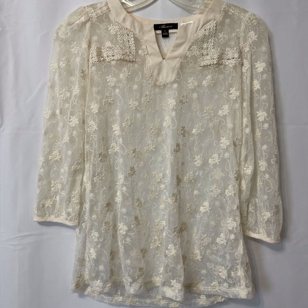 Monteau Lace Top Ivory Women’s Small